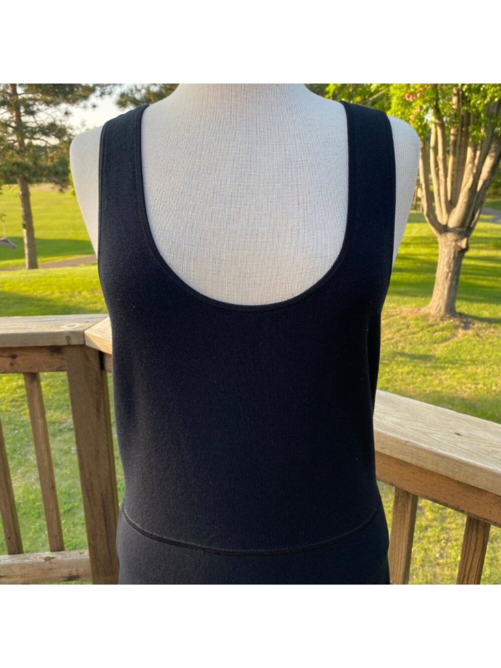 Ann Taylor Dress Black Knit Sleeveless Scoop Neck Size M Scalloped Hem NWT $129 - Picture 12 of 12